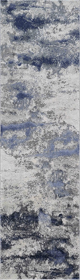 navy grey abstract rug runner portrait