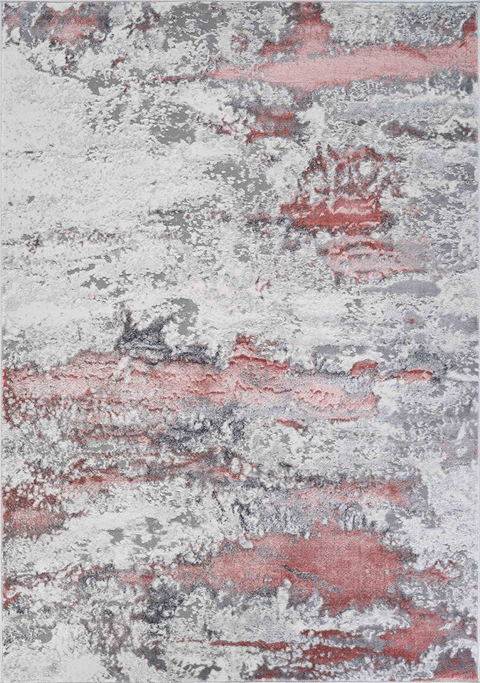 pink grey abstract rug portrait