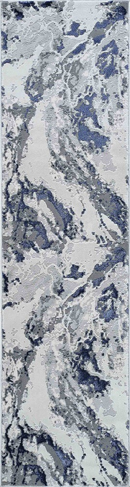 navy grey abstract rug runner portrait
