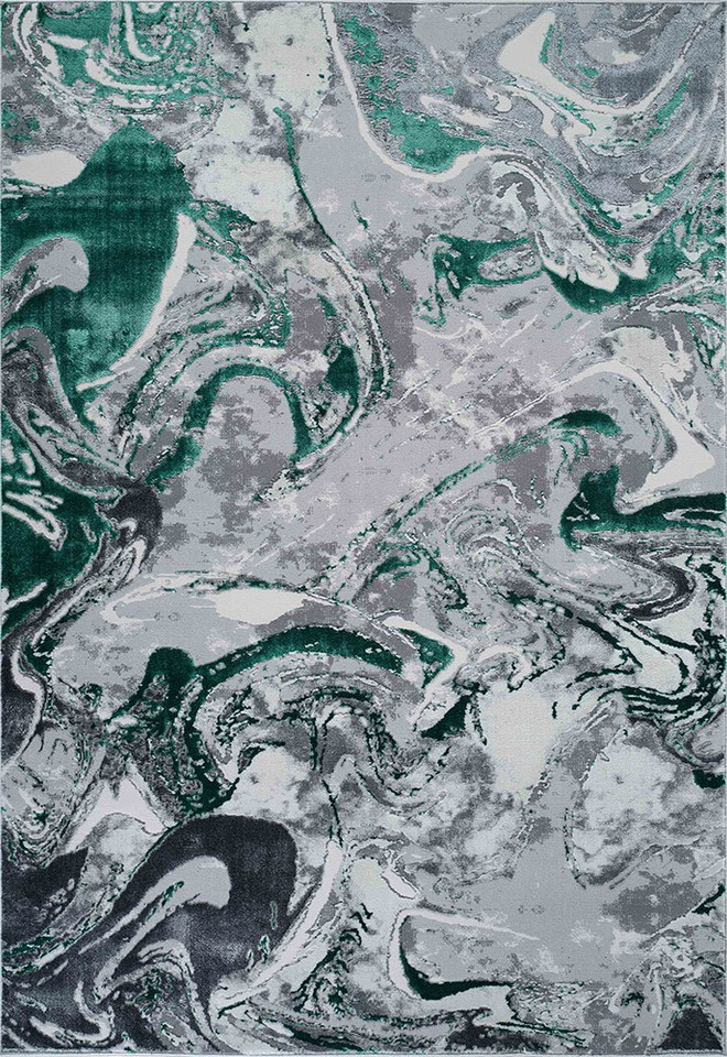 aqua grey abstract rug portrait