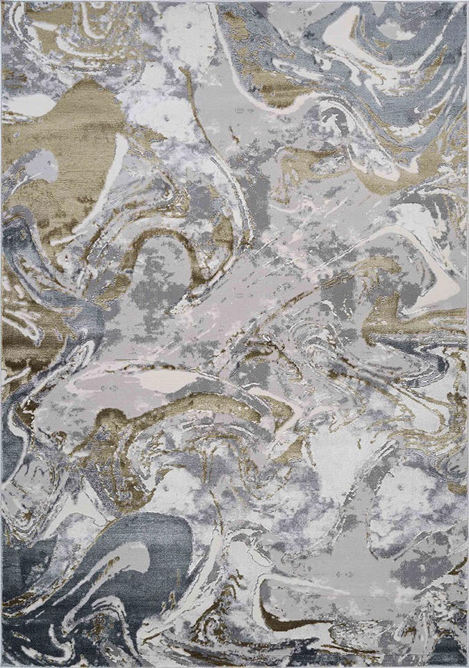 gold grey abstract rug portrait