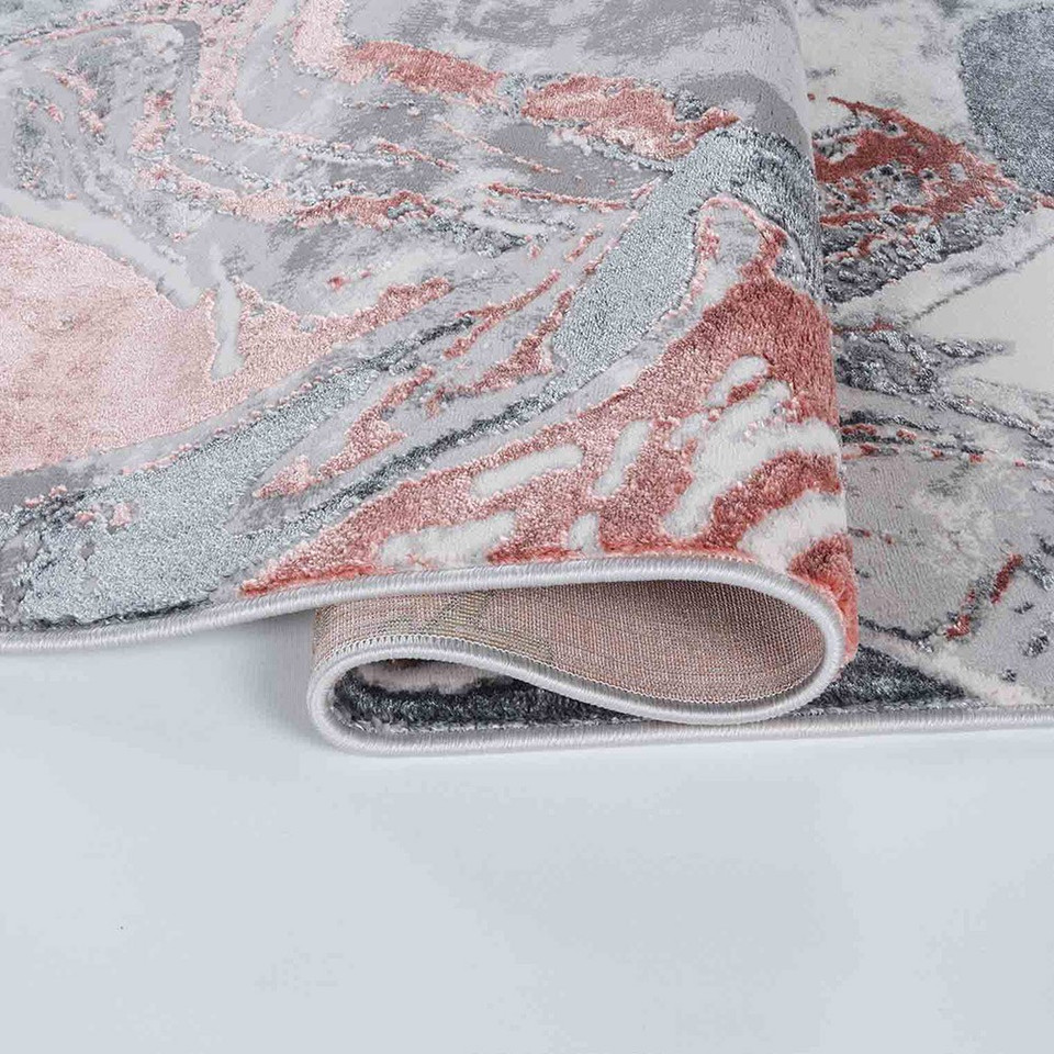 Emperor Solarius Modern Abstract Pink Rug Runner
