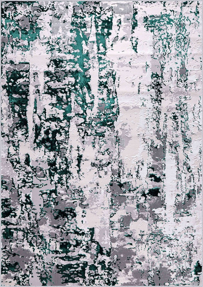 aqua grey abstract rug portrait