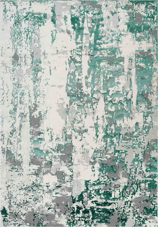 aqua grey abstract rug portrait
