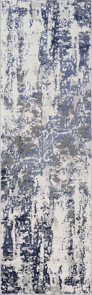 navy grey abstract rug runner portrait