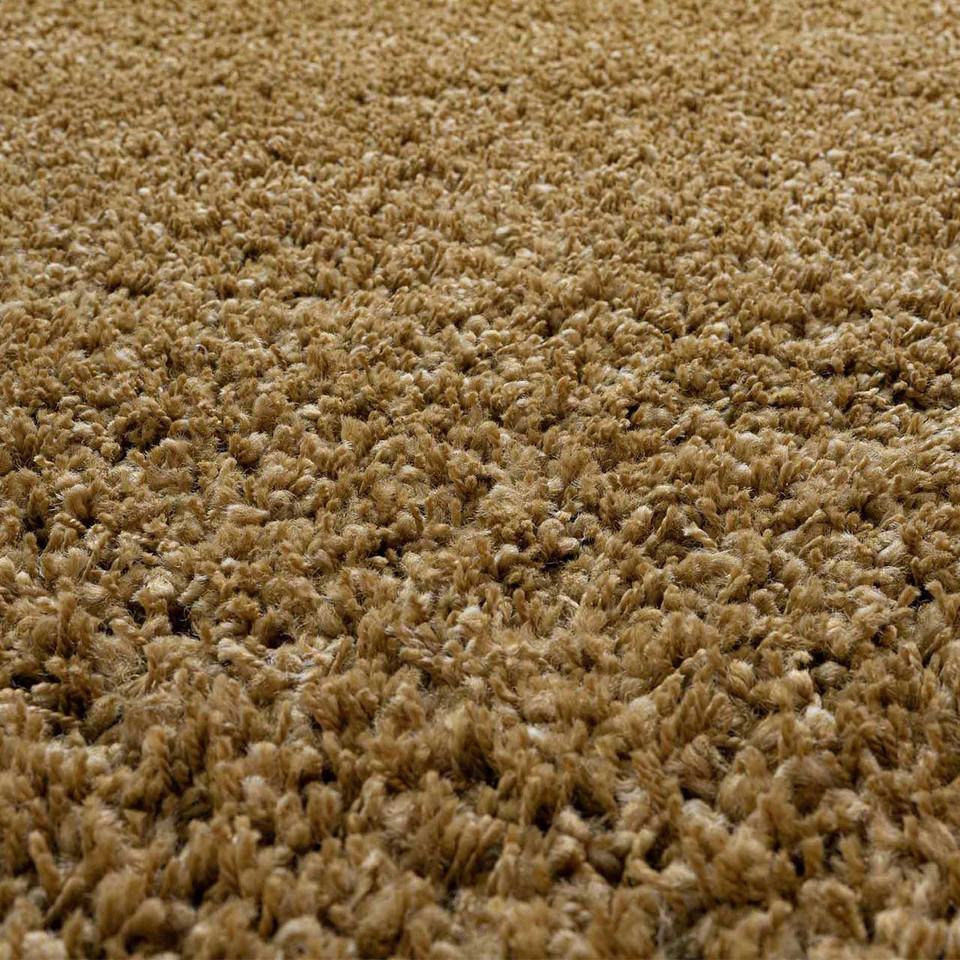 On Sale Twilight Thick Shaggy Gold Rug Runner 80x230cm