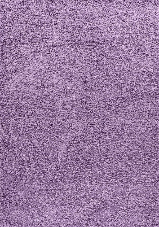 plain shaggy lilac rug portrait