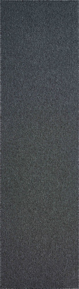 plain low pile dark grey rug runner portrait