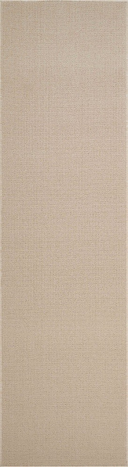 plain low pile light beige rug runner portrait