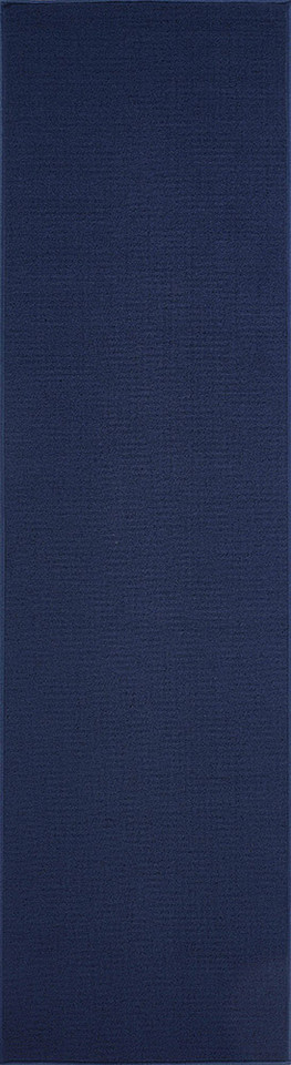plain low pile navy rug runner portrait