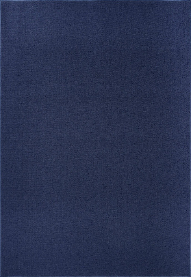 plain low pile navy rug portrait