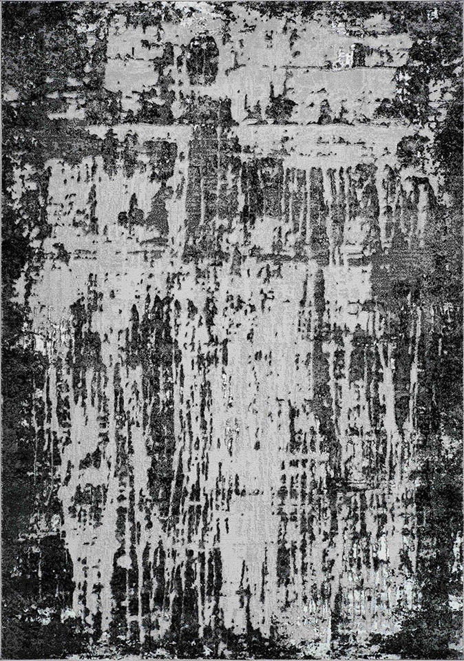 modern abstract abrasion black rug portrait