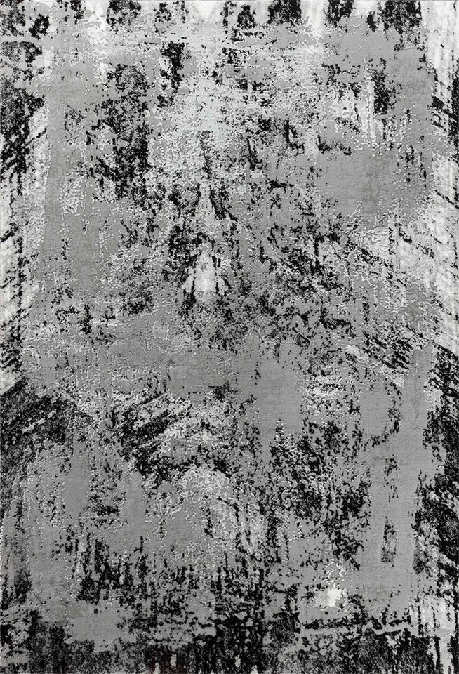 modern abstract acrylic black rug portrait
