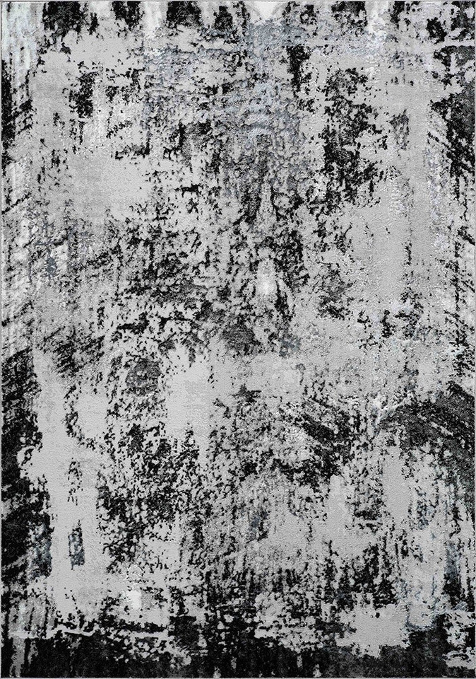 modern abstract acrylic black rug portrait