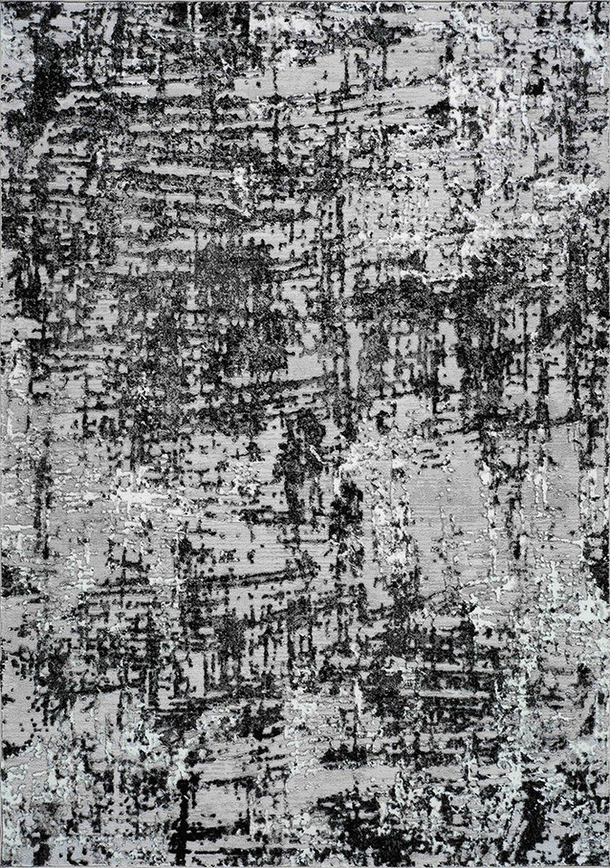 modern abstract lines black rug portrait