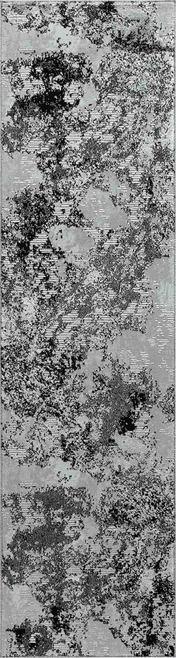 modern abstract sprayed black rug runner portrait