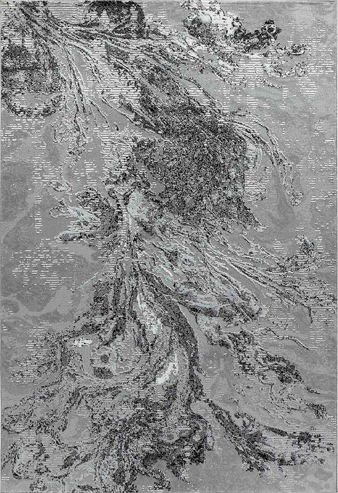 modern abstract sprayed black rug portrait