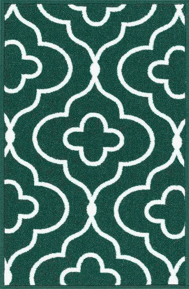 quatrefoil emerald doormat portrait