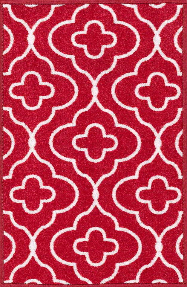 quatrefoil red doormat portrait