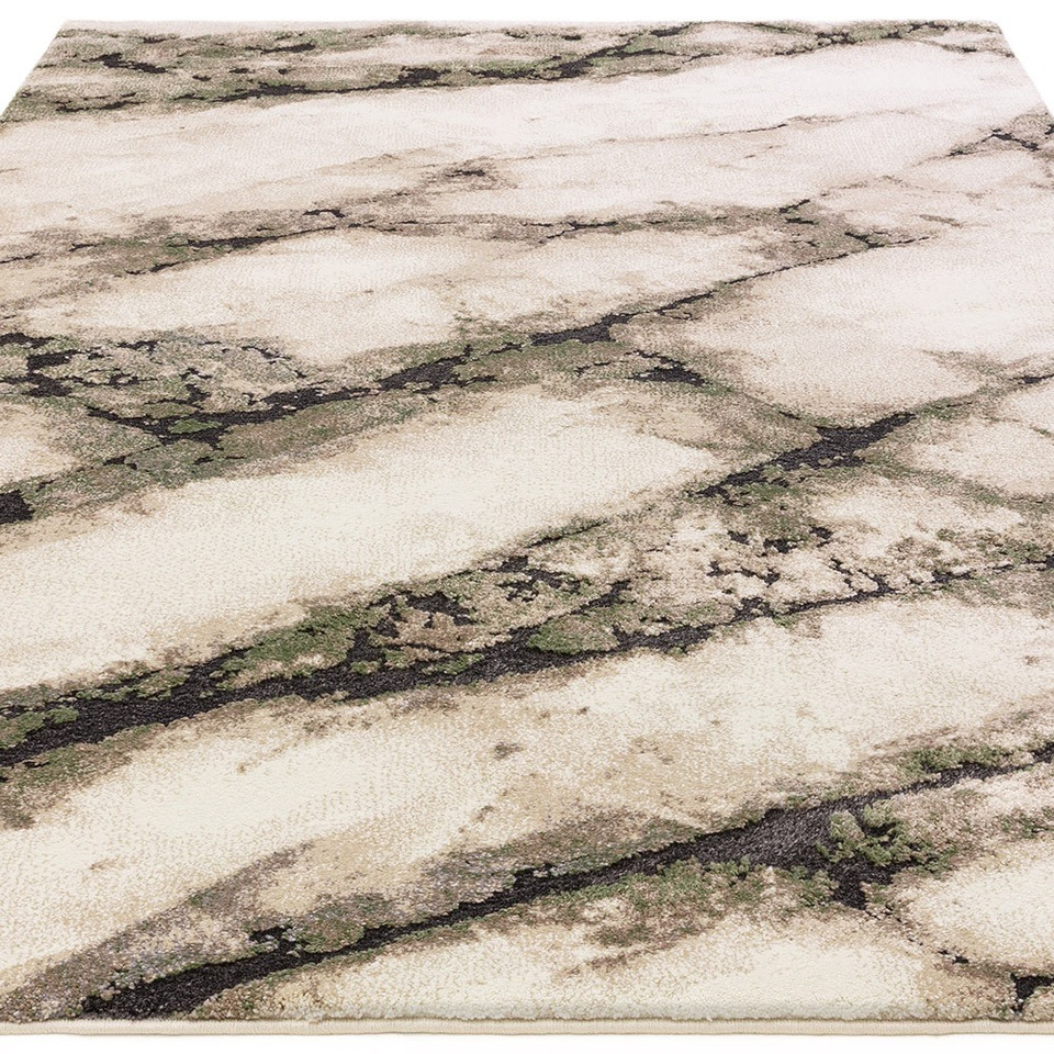 abstract green shaggy rug angle view silo