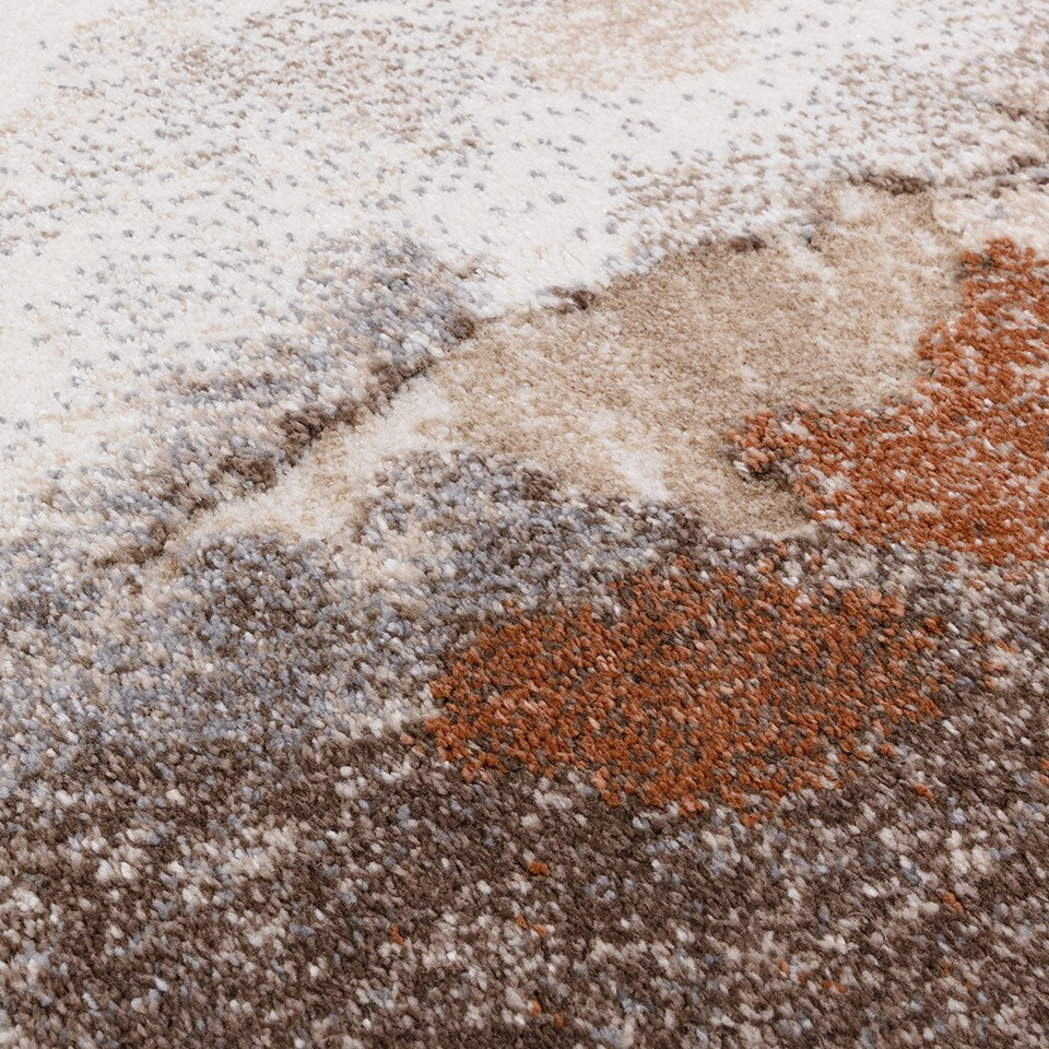abstract terra shaggy rug closeup detail