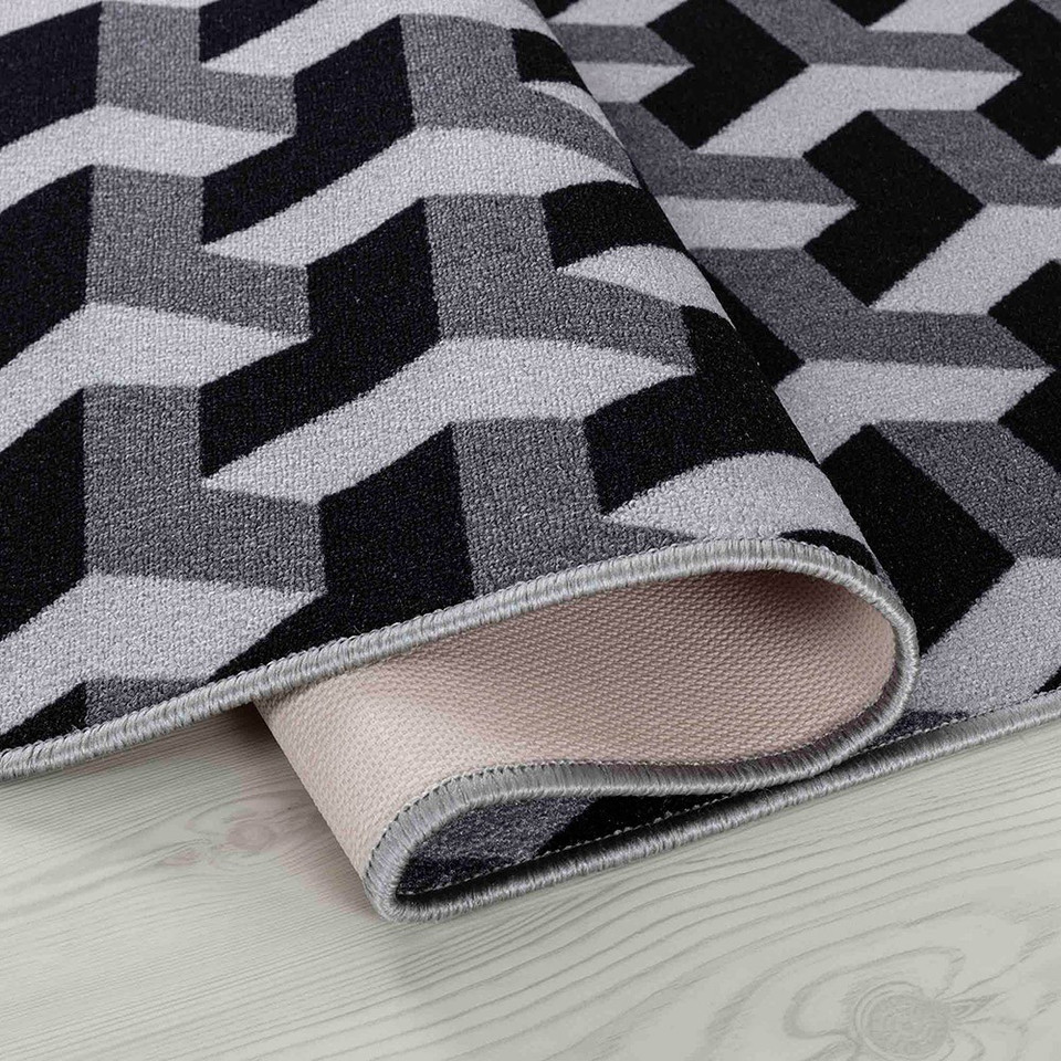 geometric grey doormat folded