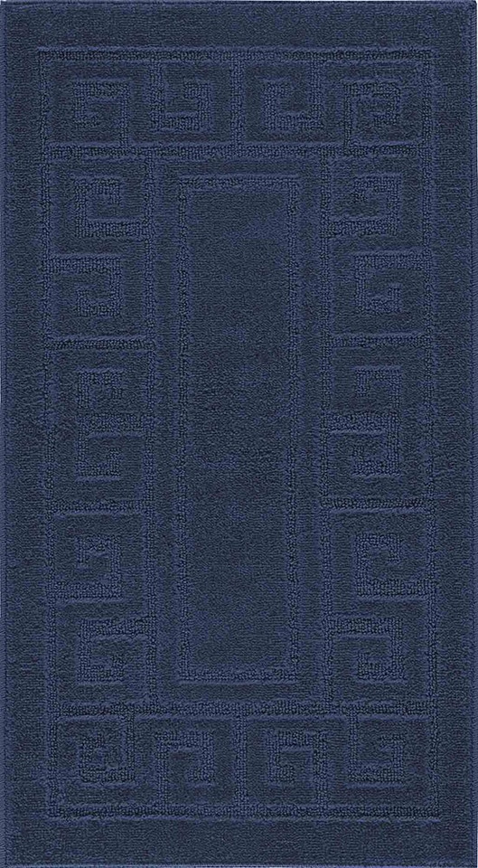 greek key navy doormat portrait