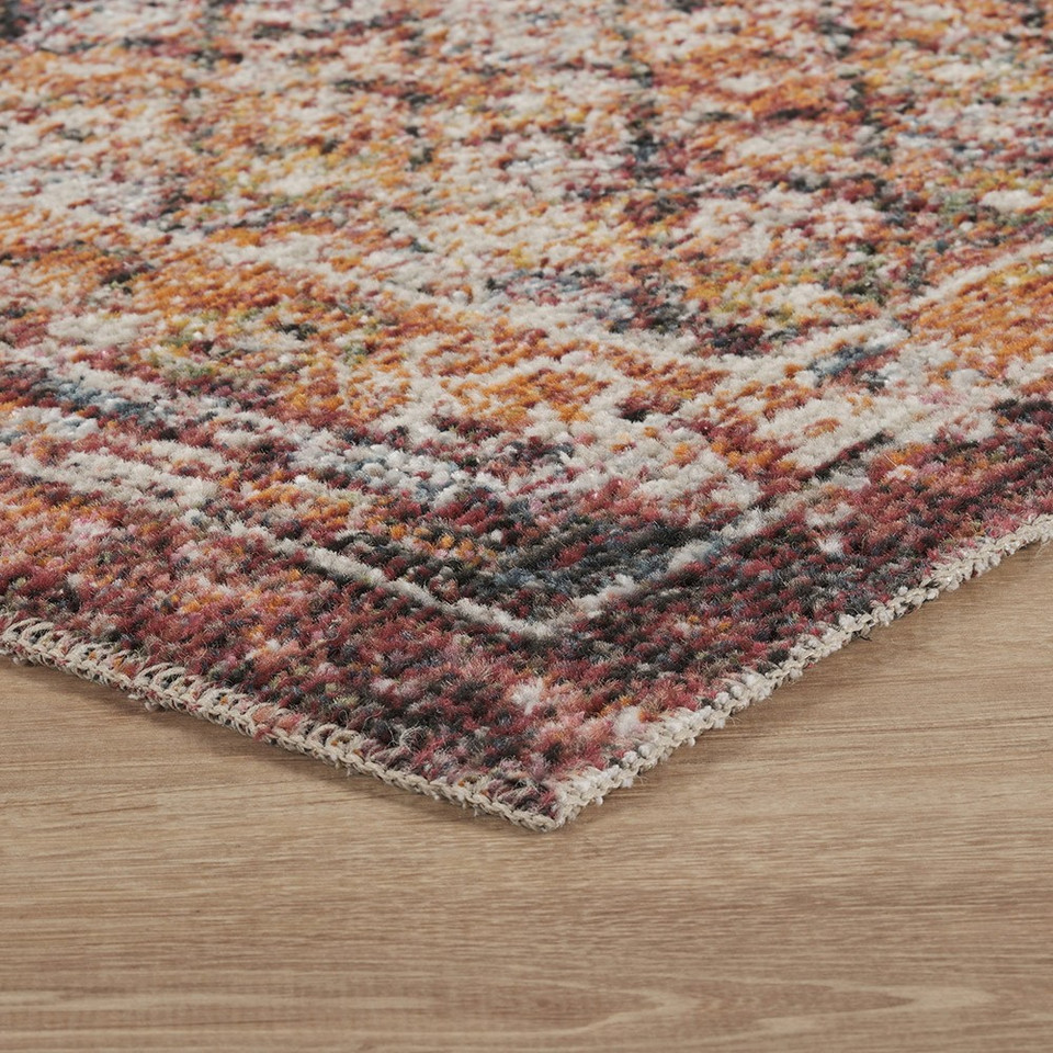 lattice multi-colour rug side view of corner
