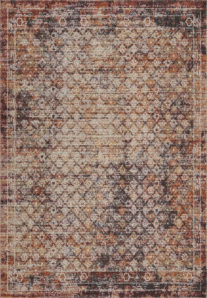 lattice multi-colour rug portrait