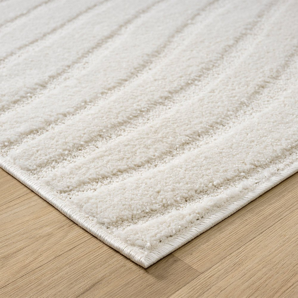 wave cream rug runner side view of corner