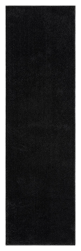 plain black rug runner portrait