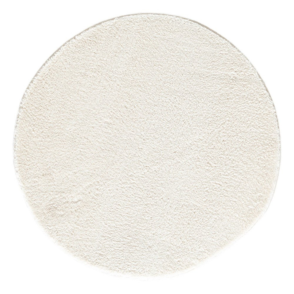 plain white rug circle portrait