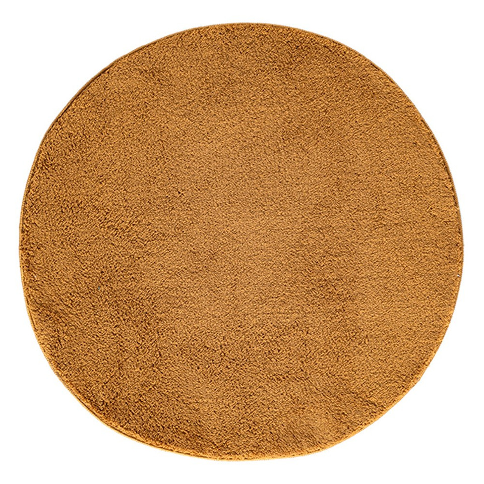 plain gold rug circle portrait