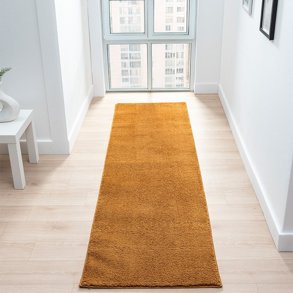 plain gold rug runner hallway