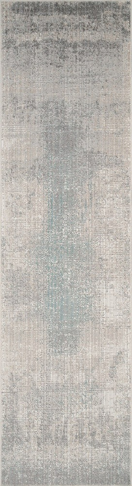 abstract grey rug runner portrait