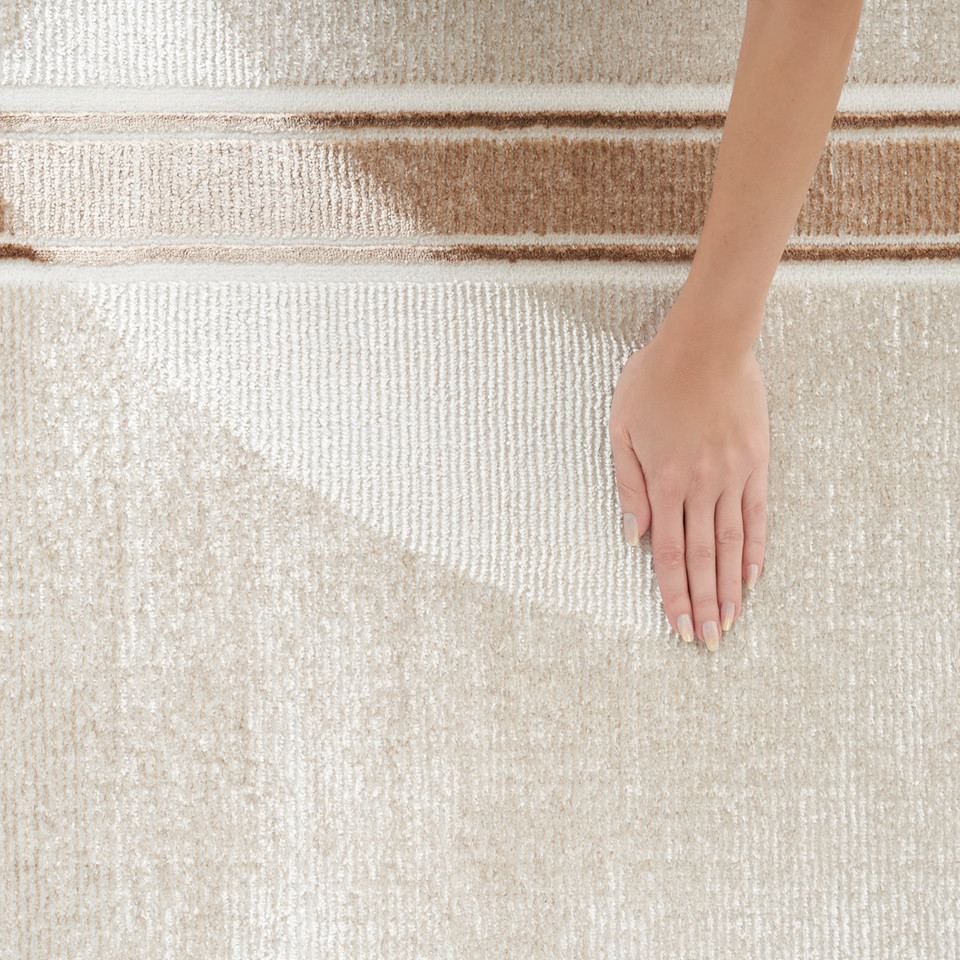 On Sale GLZ08 Ivory Cream Luxury Glossy Rug 119x180cm