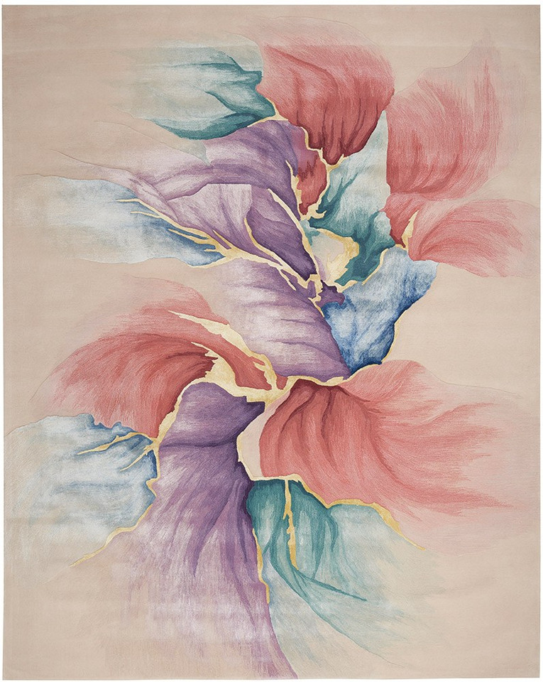 ivory floral rug portrait