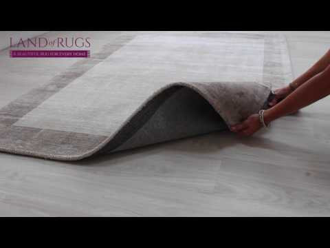On Sale Smoke Putty Blade Border Rug 160x230cm