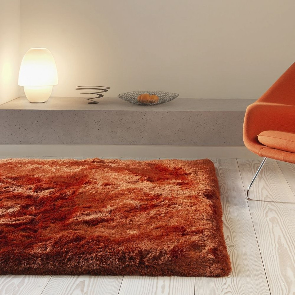 On Sale Ultra Thick Plush Shaggy Rug Rust Orange 160x230cm