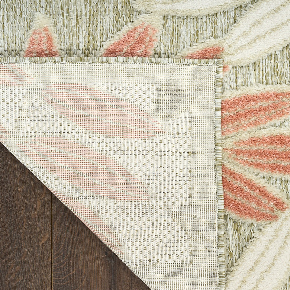 floral sage rose rug closeup corner fold