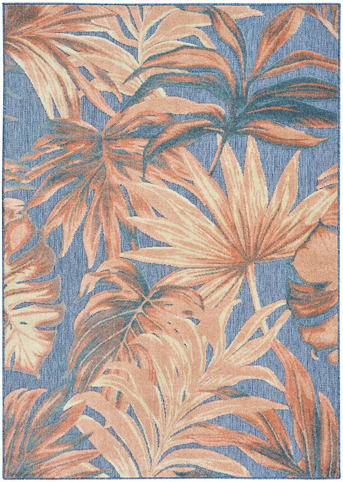 floral blue rose rug portrait