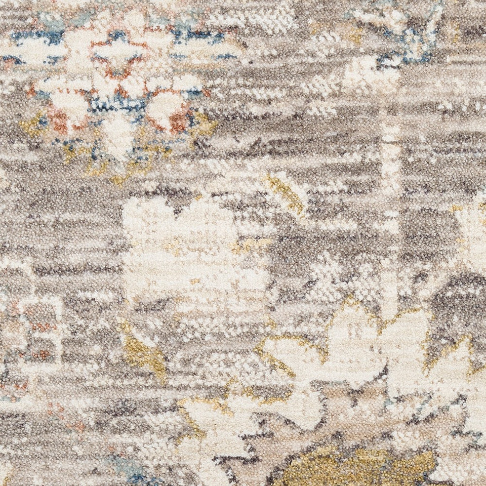grey traditional rug closeup detail