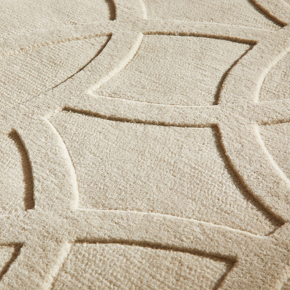 ivory wool rug closeup detail