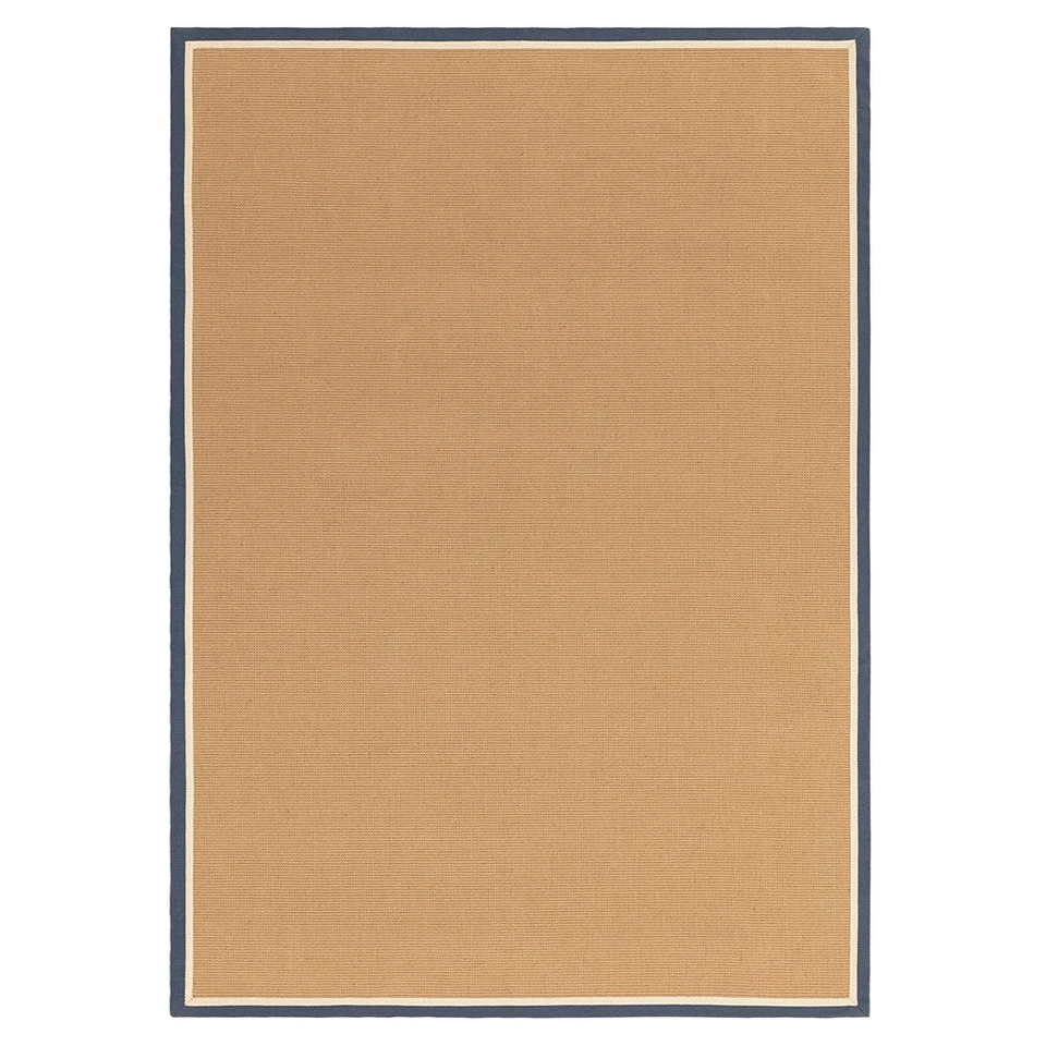 blue cream jute rug rectangle portrait