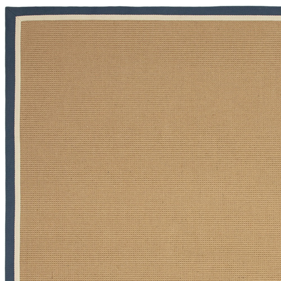 blue cream jute rug closeup corner