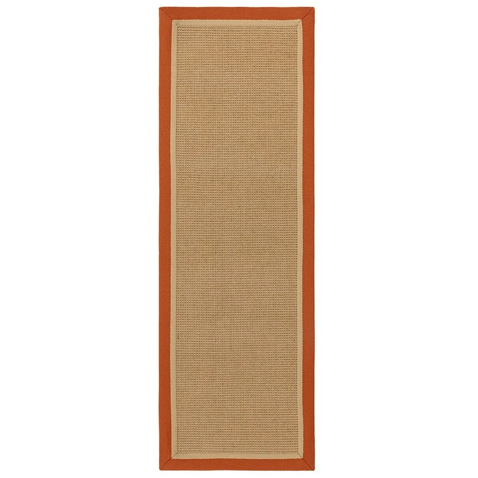 rust linen jute rug runner portrait