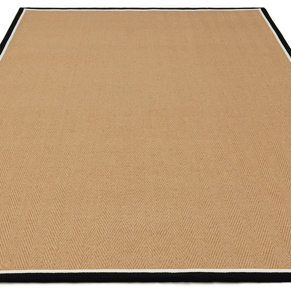 charcoal cream jute rug portrait angle