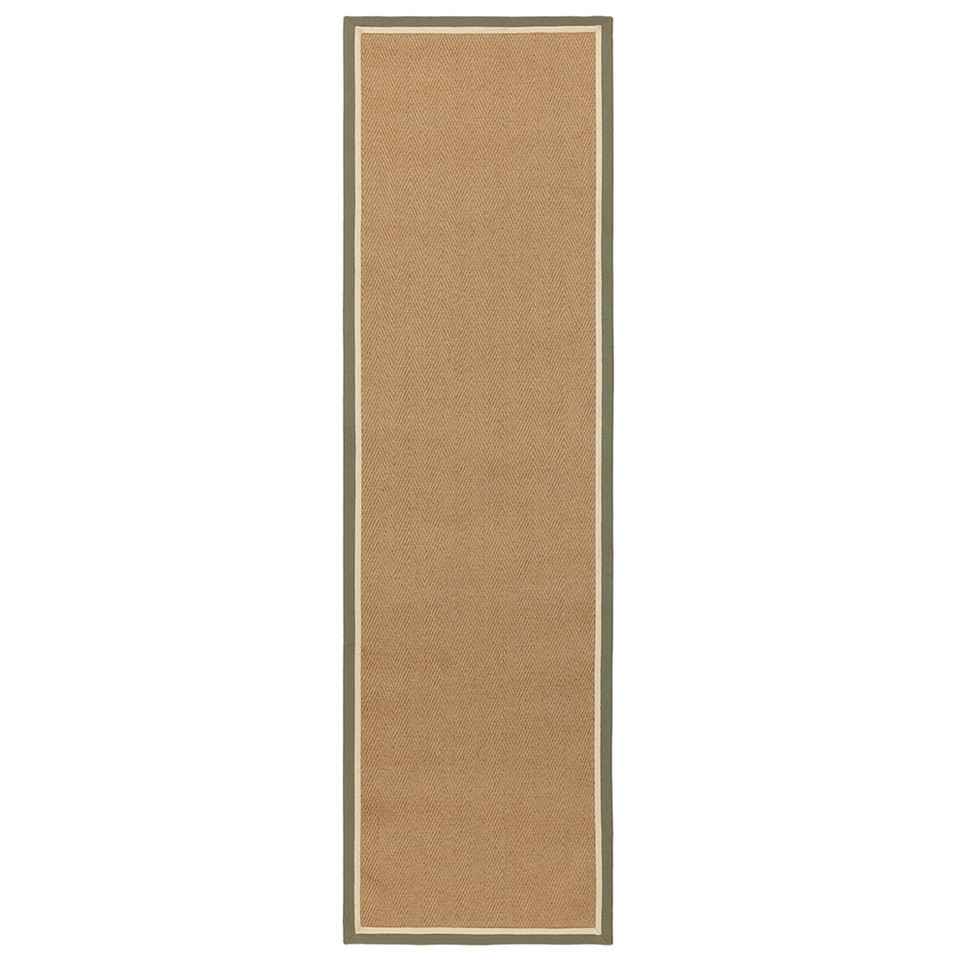 khaki cream jute rug runner portrait