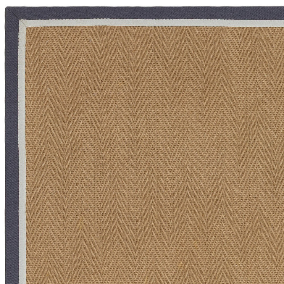 herringbone slate cream jute rug closeup corner portrait