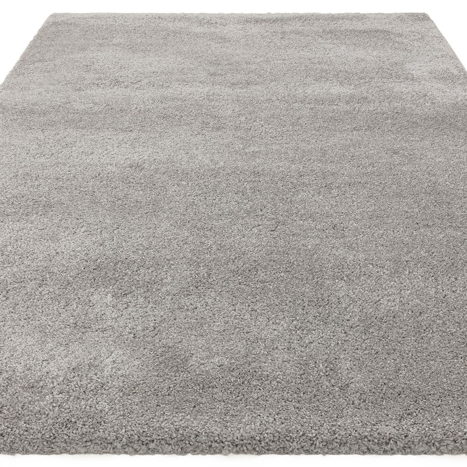 silver shaggy rug closeup portrait angle